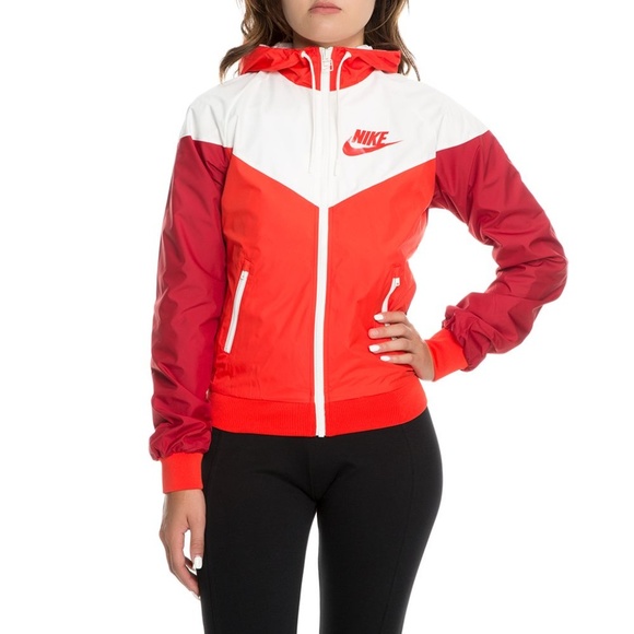 red and white windbreaker nike